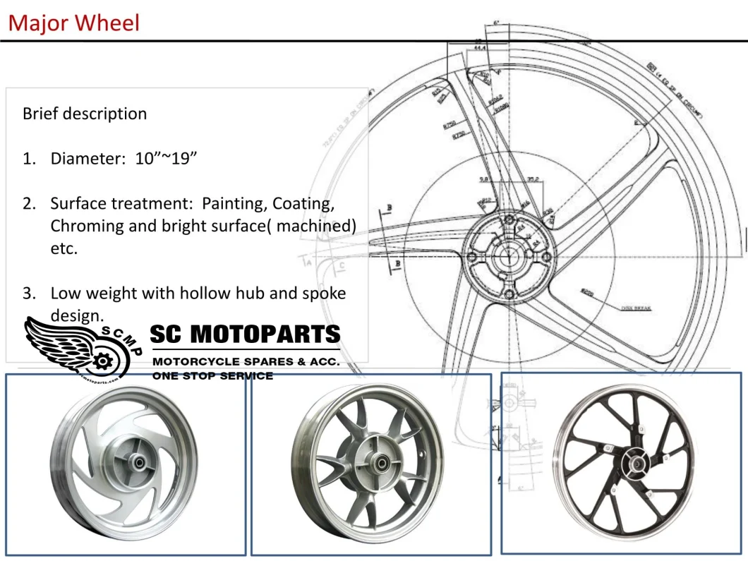 Motorcycle Wheels Wheel Rim Wheel Hub 17 Inches for YAMAHA LC150